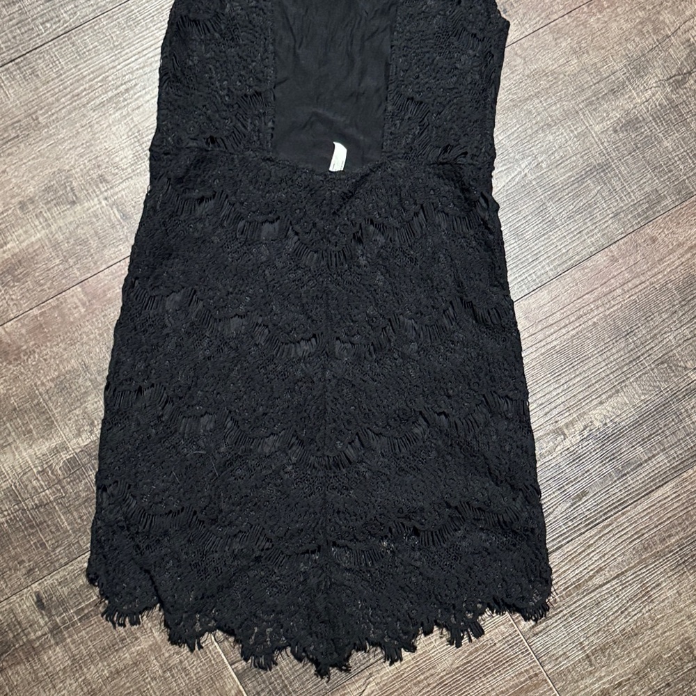 Free People Open Back Black Lace Dress - Picture 6 of 9